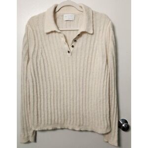 Banana Republic Heritage Collection Ribbed Polo‎ Wool Alapaca Blend Sweater XL